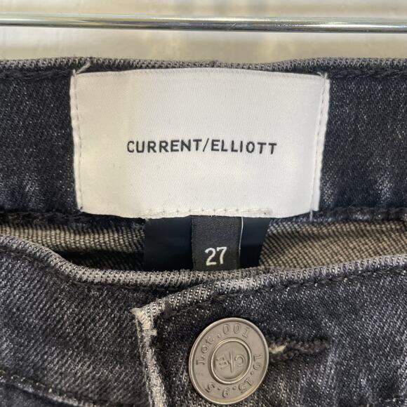 Current/Elliott Wide Leg Jeans The Wray Torpedo Washed Black with Stretch 27 - Picture 3 of 6